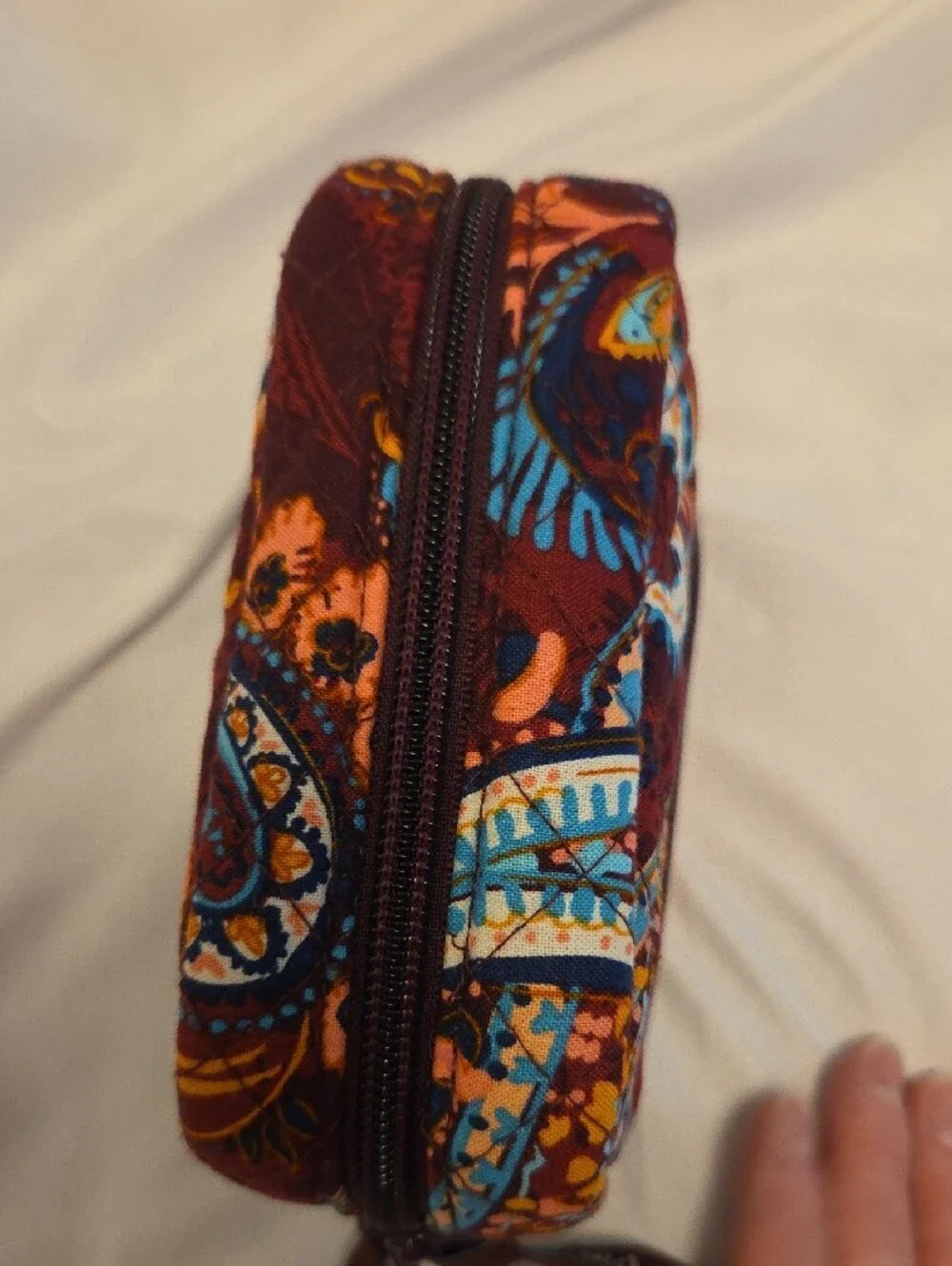 Vera Bradley Burgundy Paisley Quilted Travel Case